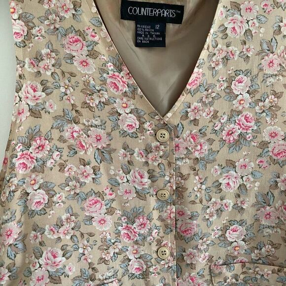 Vintage 70’s Counterparts Beige Patchwork Vest - Picture 3 of 7